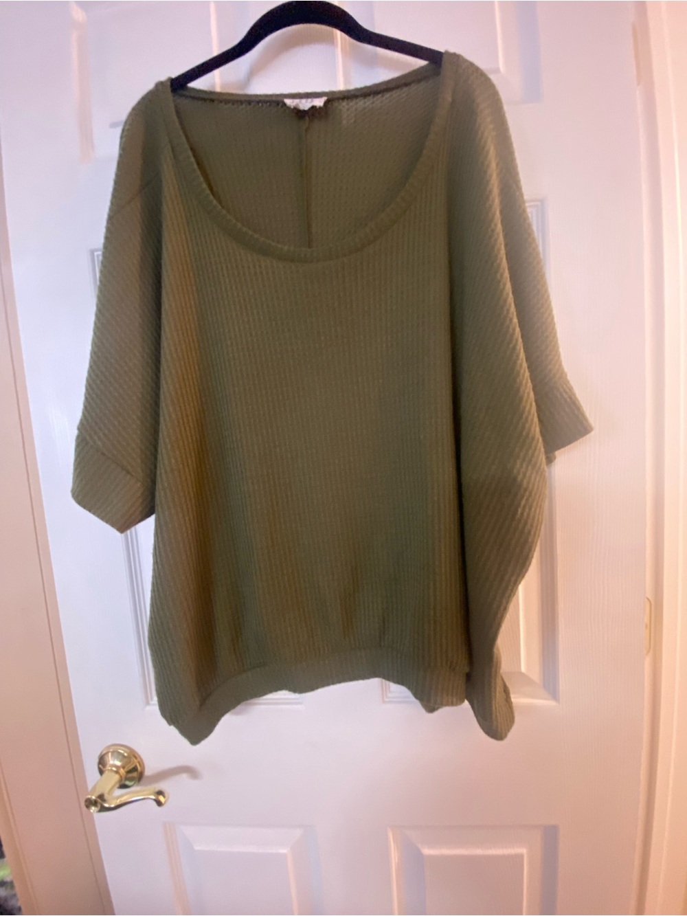 TALULAH Olive Green Scoop Neck Ribbed Sweater